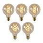 5x G95 - Filament lamp - Ø 9,5 cm - LED Dimb. - E27 - 4,9W 2200K - Amber