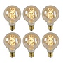 6x G95 - Filament lamp - Ø 9,5 cm - LED Dimb. - E27 - 4,9W 2200K - Amber