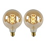 2x G125 - Filament lamp - Ø 12,5 cm - LED Dimb. - E27 - 4,9W 2200K - Amber
