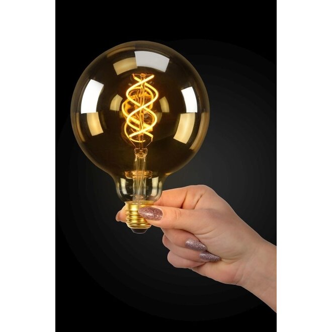 2x G125 - Filament lamp - Ø 12,5 cm - LED Dimb. - E27 - 4,9W 2200K - Amber