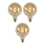3x G125 - Filament lamp - Ø 12,5 cm - LED Dimb. - E27 - 4,9W 2200K - Amber