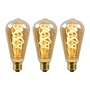 3x ST64 - Filament lamp - Ø 6,4 cm - LED Dimb. - E27 - 4,9W 2200K - Amber