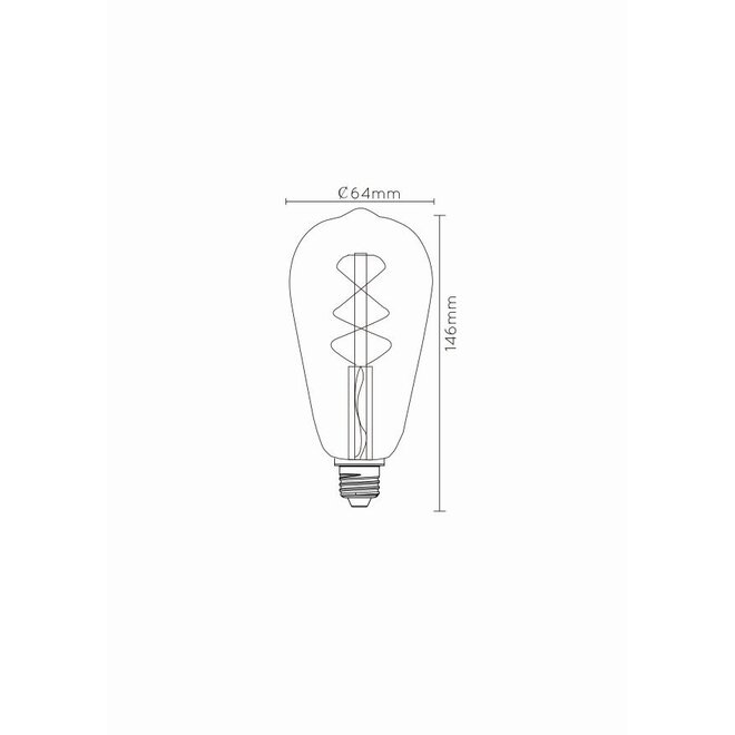 3x ST64 - Filament lamp - Ø 6,4 cm - LED Dimb. - E27 - 4,9W 2200K - Amber