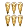 6x ST64 - Filament lamp - Ø 6,4 cm - LED Dimb. - E27 - 4,9W 2200K - Amber