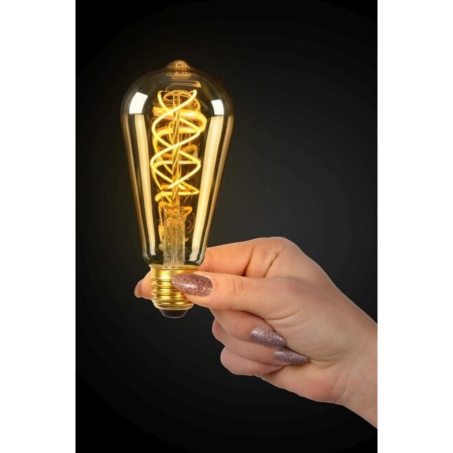 8x ST64 - Filament lamp - Ø 6,4 cm - LED Dimb. - E27 - 4,9W 2200K - Amber