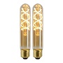 2x T32 - Filament lamp - Ø 3 cm - LED Dimb. - E27 - 4,9W 2200K - Amber