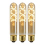 3x T32 - Filament lamp - Ø 3 cm - LED Dimb. - E27 - 4,9W 2200K - Amber