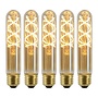 5x T32 - Filament lamp - Ø 3 cm - LED Dimb. - E27 - 4,9W 2200K - Amber