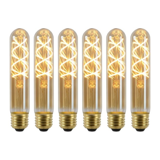 Lucide 6x T32 - Filament lamp - Ø 3 cm - LED Dimb. - E27 - 4,9W 2200K - Amber