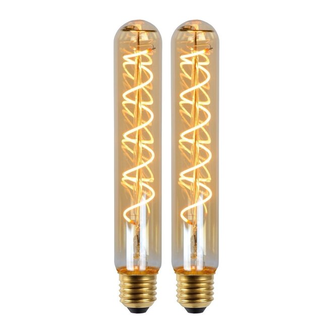 2x T32 - Filament lamp - Ø 3,2 cm - LED Dimb. - E27 - 4,9W 2200K - Amber