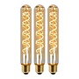 3x T32 - Filament lamp - Ø 3,2 cm - LED Dimb. - E27 - 4,9W 2200K - Amber