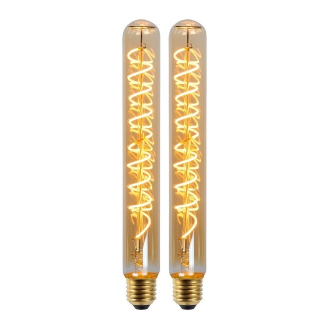 2x T32 - Filament lamp - Ø 3,2 cm - LED Dimb. - E27 - 4,9W 2200K - Amber