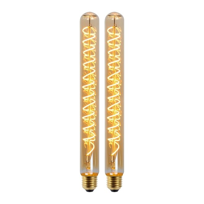 2x T32 - Filament lamp - Ø 3,2 cm - LED Dimb. - E27 - 4,9W 2200K - Amber