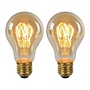 2x A60 TWILIGHT SENSOR - Filament lamp - Ø 6 cm - LED - E27 - 4W 2200K - Dag/nacht sensor - Amber