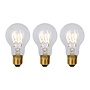 3x A60 - Filament lamp - Ø 6 cm - LED Dimb. - E27 - 4,9W 2700K - Transparant