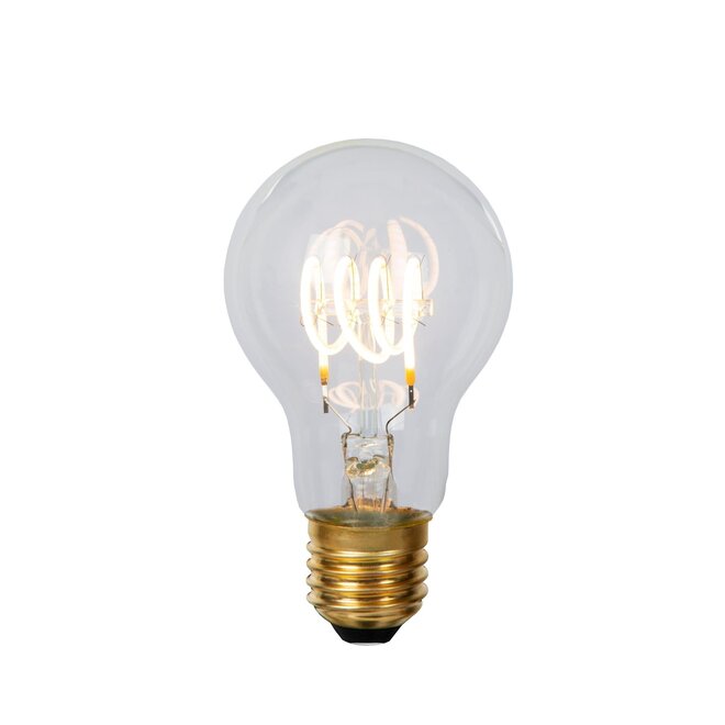 3x A60 - Filament lamp - Ø 6 cm - LED Dimb. - E27 - 4,9W 2700K - Transparant