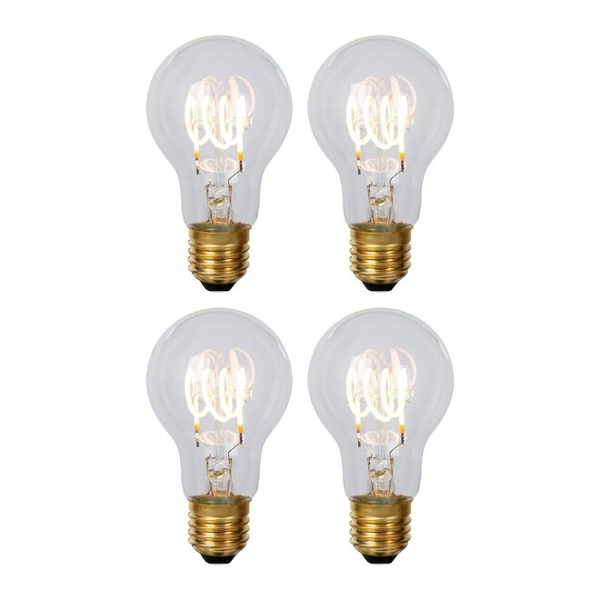 Lucide 4x A60 - Filament lamp - Ø 6 cm - LED Dimb. - E27 - 4,9W 2700K - Transparant