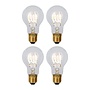 4x A60 - Filament lamp - Ø 6 cm - LED Dimb. - E27 - 4,9W 2700K - Transparant