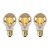 3x A60 - Filament lamp - Ø 6 cm - LED Dimb. - E27 - 4,9W 2200K - Amber