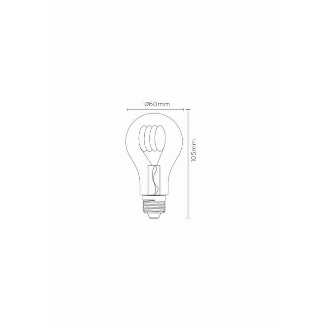 3x A60 - Filament lamp - Ø 6 cm - LED Dimb. - E27 - 4,9W 2200K - Amber