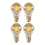 4x A60 - Filament lamp - Ø 6 cm - LED Dimb. - E27 - 4,9W 2200K - Amber