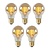 5x A60 - Filament lamp - Ø 6 cm - LED Dimb. - E27 - 4,9W 2200K - Amber