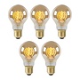 5x A60 - Filament lamp - Ø 6 cm - LED Dimb. - E27 - 4,9W 2200K - Amber