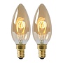 2x C35 - Filament lamp - Ø 3,5 cm - LED Dimb. - E14 - 3W 2200K - Amber