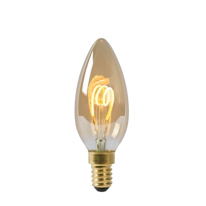 2x C35 - Filament lamp - Ø 3,5 cm - LED Dimb. - E14 - 3W 2200K - Amber