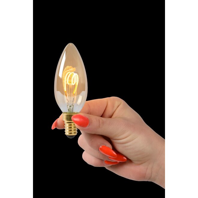 2x C35 - Filament lamp - Ø 3,5 cm - LED Dimb. - E14 - 3W 2200K - Amber
