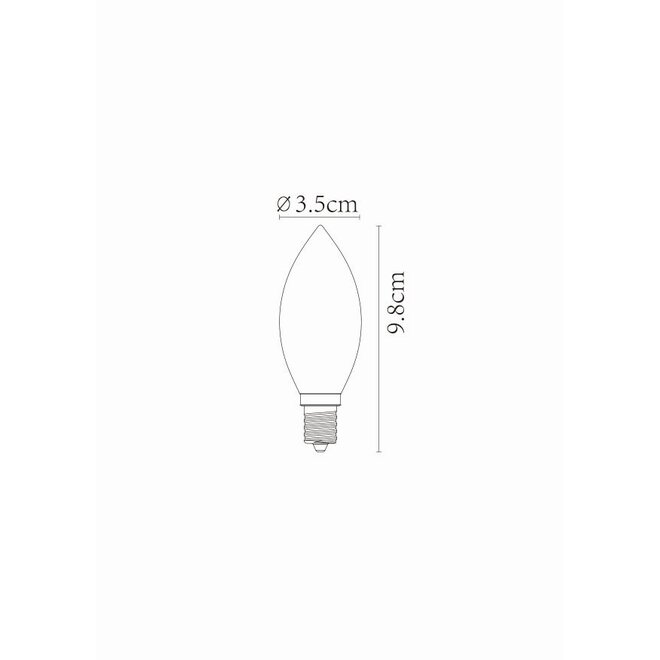 2x C35 - Filament lamp - Ø 3,5 cm - LED Dimb. - E14 - 3W 2200K - Amber