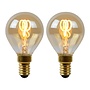 2x P45 - Filament lamp - Ø 4,5 cm - LED Dimb. - E14 - 3W 2200K - Amber