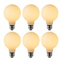 6x G80 - Filament lamp - Ø 8 cm - LED Dimb. - E27 - 4,9W 2700K - Opaal