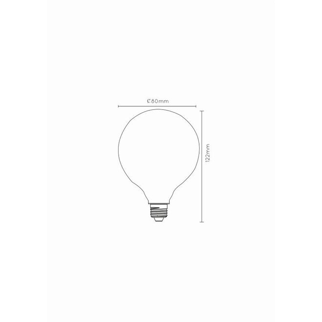 6x G80 - Filament lamp - Ø 8 cm - LED Dimb. - E27 - 4,9W 2700K - Opaal
