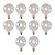 10x G95 Class B - Filament lamp - Ø 9,5 cm - LED Dimb. - E27 - 7W 2700K - Transparant