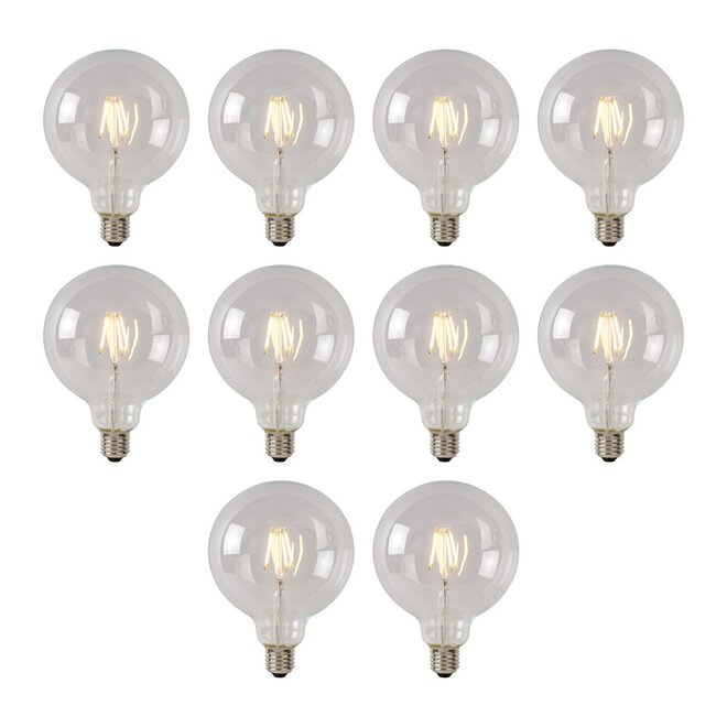 10x G95 Class B - Filament lamp - Ø 9,5 cm - LED Dimb. - E27 - 7W 2700K - Transparant