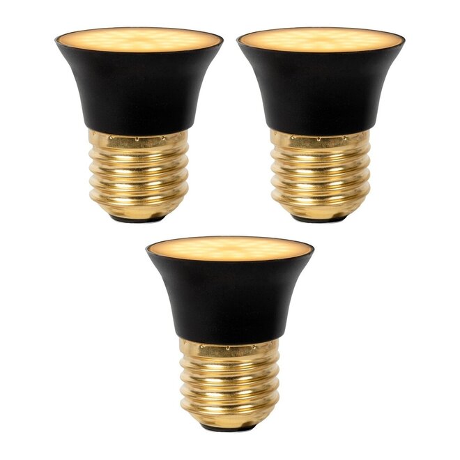 3x G45 - Led lamp - Ø 4,3 cm - LED 3 StepDim - E27 - 5W 2700K - Zwart