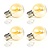 4x Lichtbron LED [G60] filament bol Ø6cm - amber glas