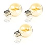 3x Lichtbron LED [G60] filament bol Ø6cm - amber glas