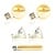 Lichtbronset 2x bol Ø7cm G70 + 2x GU10 Ø5cm + 1x buis 18,5cm T32 - Alaska