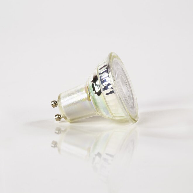 3x Lichtbron LED GU10 dimbaar Ø5cm - transparant glas