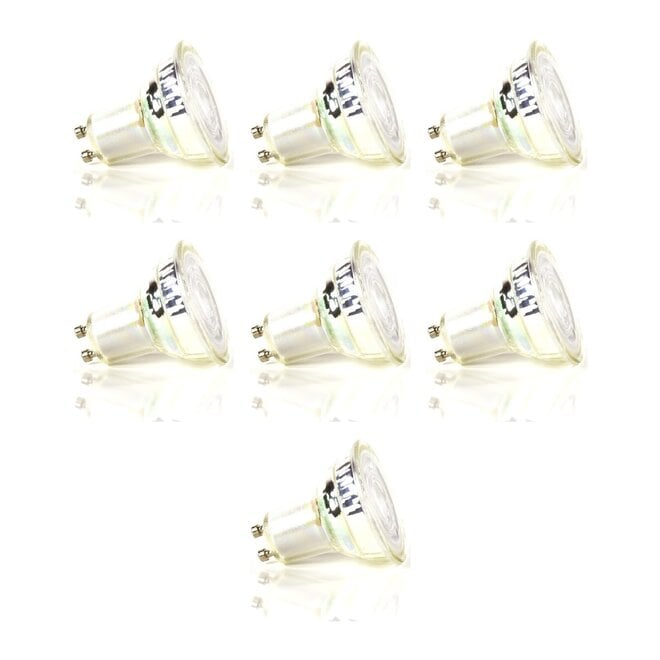 7x Lichtbron LED GU10 dimbaar Ø5cm - transparant glas