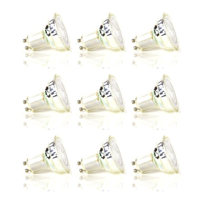 9x Lichtbron LED GU10 dimbaar Ø5cm - transparant glas