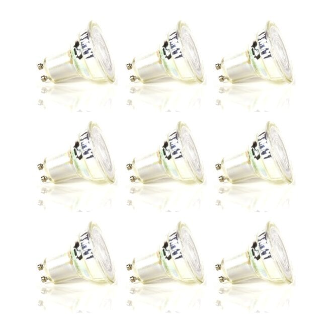 9x Lichtbron LED GU10 dimbaar Ø5cm - transparant glas