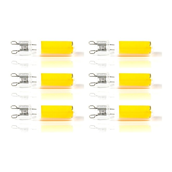 6x Lichtbron LED G9 dimbaar - transparant glas