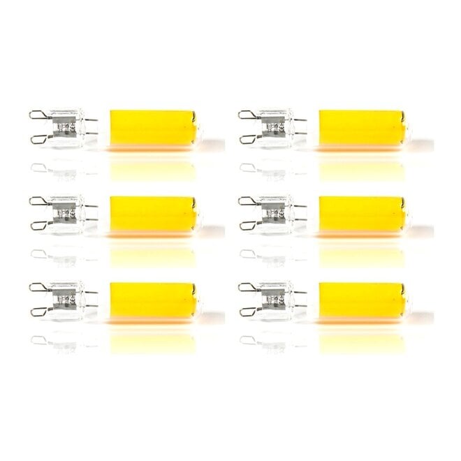 6x Lichtbron LED G9 dimbaar - transparant glas
