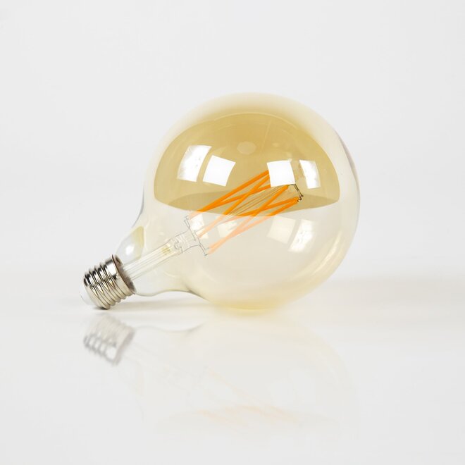 3x Lichtbron LED [G125] filament bol Ø12,5cm - amber glas