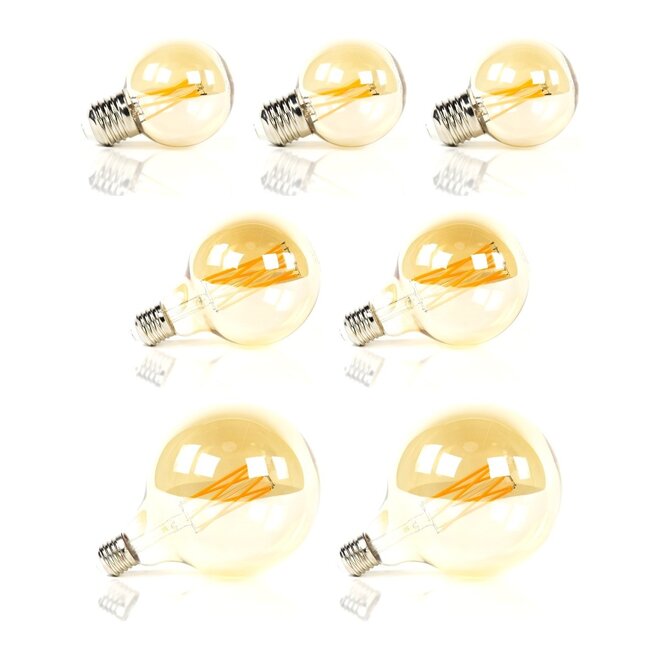 Lichtbronset 3x bol Ø6cm G60 + 2x bol Ø9,5cm G95 + 2x bol Ø12,5cm G125 - Alaska