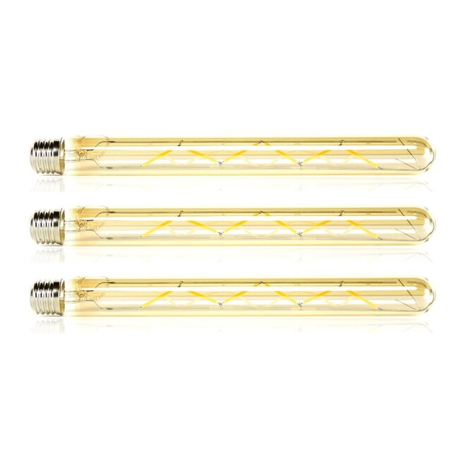 3x Lichtbron LED [T32] filament buis 30cm - amber glas