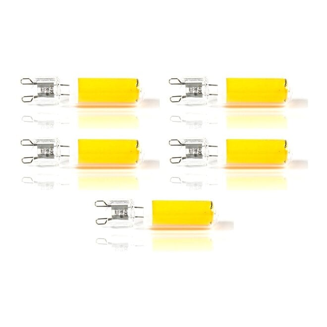 5x Lichtbron LED G9 dimbaar - transparant glas